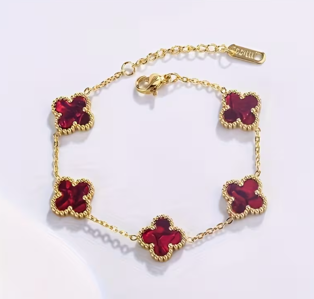 Lucky Grass 5 Stone Bracelet
