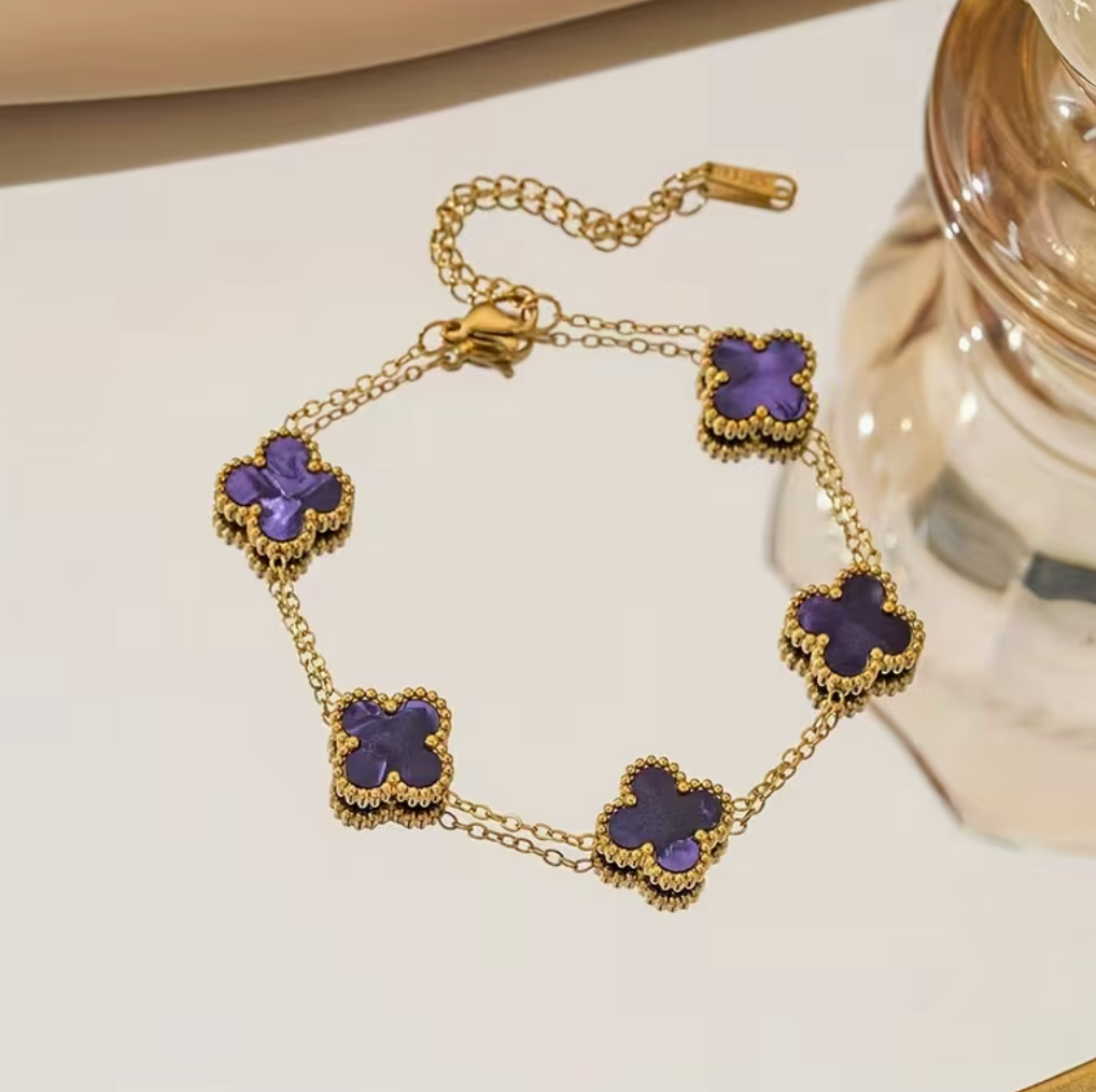 Lucky Grass 5 Stone Bracelet