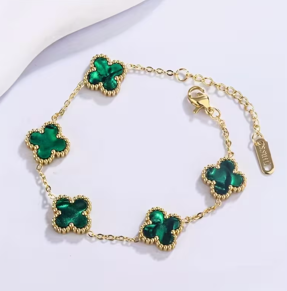 Lucky Grass 5 Stone Bracelet